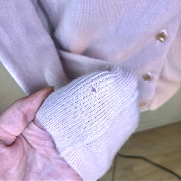 Vintage Designers Knitting Mills Luxelon Pink Button Up Cardigan Sweater - Picture 10 of 11